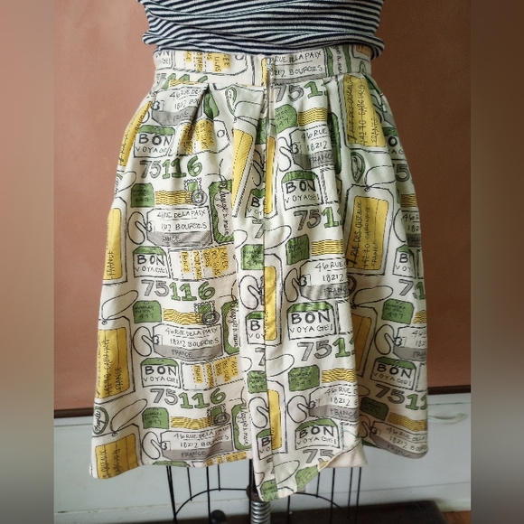 Modcloth Fervour "Faire Un Voyage" Skirt L 12 14 French Parisian Chic Retro VLV - Picture 4 of 5